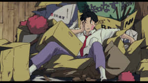 A Tranquil Moment Captured At Sunset In Studio Ghibli's 