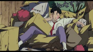 A Tranquil Moment Captured At Sunset In Studio Ghibli's 