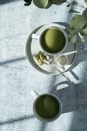 A Tranquil Moment With Matcha Tea Wallpaper
