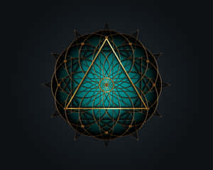 A Triangle With A Golden Design On A Black Background Wallpaper