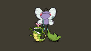 A Trio Evolution Journey - Caterpie, Metapod, And Butterfree Wallpaper