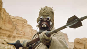A Tusken Raider Taking Aim Wallpaper
