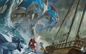 A Two-headed White Dragon Lurks In Dungeons And Dragons Wallpaper