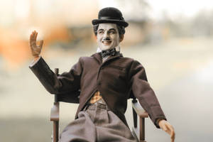 A Uniquely Colored Charlie Chaplin Figurine Wallpaper