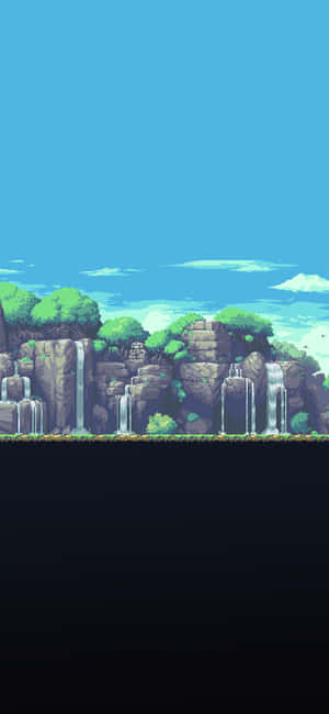 A Uniquely Colored Pixel Landscape Wallpaper