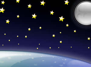 A Vibrant 3d Star Shining Brightly In The Cosmos Wallpaper