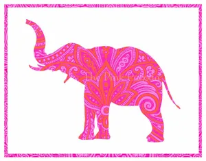 A Vibrant And Artistic Representation Of A Pink Elephant Wallpaper