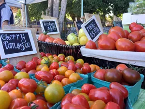 A Vibrant And Bustling Farmer's Market Wallpaper