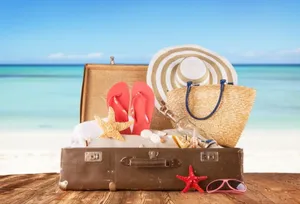 A Vibrant Beach Bag Packed With Essentials For A Perfect Sunny Day At The Beach Wallpaper