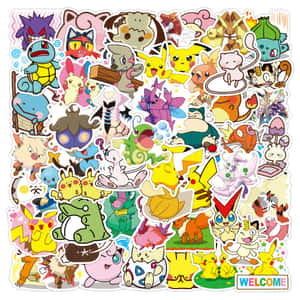 A Vibrant Collection Of Pokemon Stickers Wallpaper