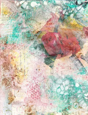 A Vibrant Exploration Of Mixed Media Art Wallpaper