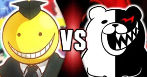 A Vibrant Illustration Of Koro Sensei's Grinning Face In Various Emotions Wallpaper