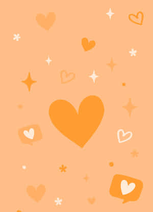 A Vibrant Orange Heart On A Dark Background Wallpaper