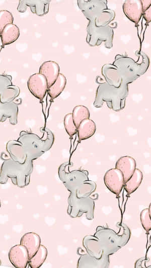 A Vibrant Pink Elephant Against A Vivid Background Wallpaper