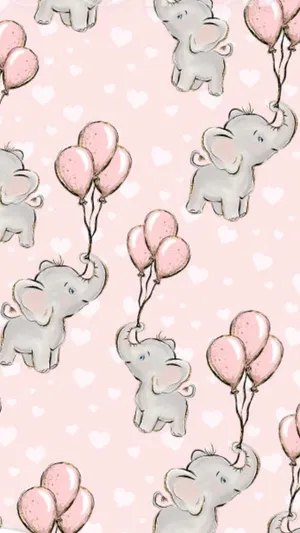 A Vibrant Pink Elephant Against A Vivid Background Wallpaper