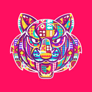 A Vibrant Roar: Psychedelic Lion Art Wallpaper