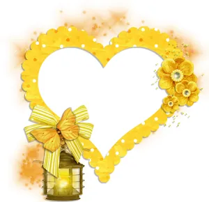 A Vibrant Yellow Heart Floating In Space Wallpaper