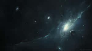 A View Of An Expansive Dark Space From A Distant Planet. Wallpaper