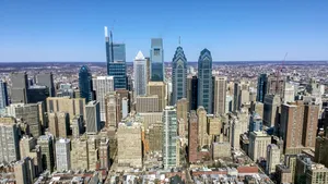 A View Of The City From The Sky Wallpaper