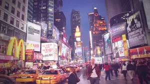 A View Of Times Square In New York City Wallpaper