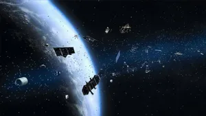 A Visualization Of Space Debris Orbiting The Earth Wallpaper