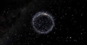 A Visualization Of Space Debris Surrounding Earth Wallpaper