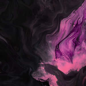 A Vivid Pink And Black Abstract Painting Wallpaper