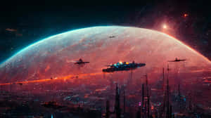 A Wanderer's Moment Of Serenity Mid-journey Wallpaper