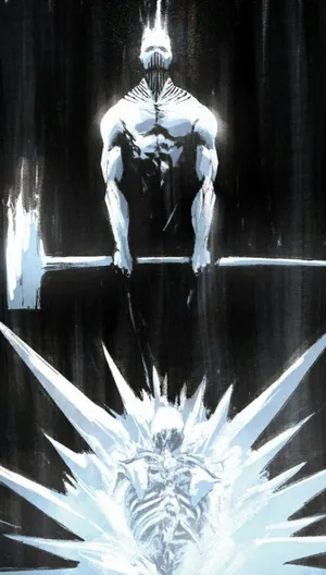 A War Hammer Titan Battles Fiercely In An Industrial Wasteland. Wallpaper