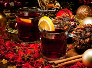 A Warm And Inviting Glass Of Mulled Wine Wallpaper