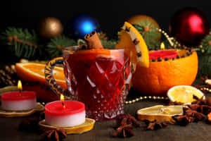 A Warm And Inviting Glass Of Mulled Wine Wallpaper