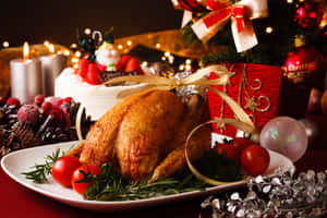 A Warm Bowl Of Winter Soup With Fresh Bread On A Wooden Table Wallpaper