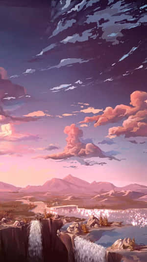 A Warm, Pastel-colored World Of Anime. Wallpaper