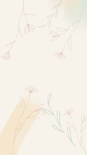 A Watercolor Background With Flowers And Leaves Wallpaper