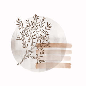 A Watercolor Illustration Of A Tree Branch Wallpaper