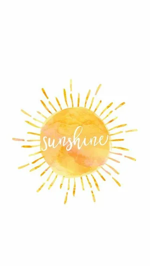 A Watercolor Sun With The Word Sunshine Wallpaper
