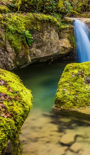 A Waterfall In The Woods Wallpaper