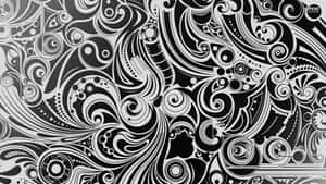 A Whimsical Black And White Abstract Art Wallpaper