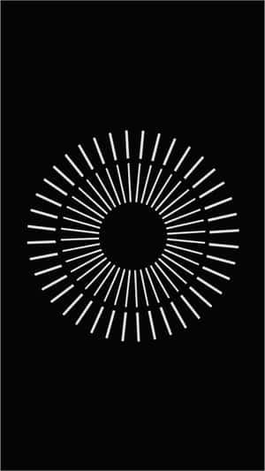 A White Circle With Lines On A Black Background Wallpaper