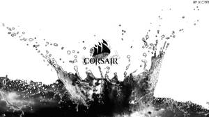 A White Corsair Ship Splashing Through The Waves Wallpaper