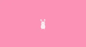 A White Rabbit On A Pink Background Wallpaper