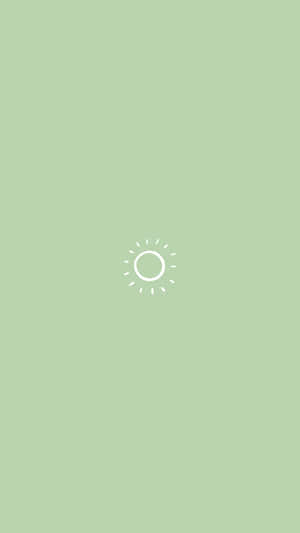 A White Sun On A Green Background Wallpaper