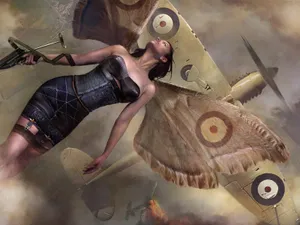 A Woman Flying In The Air Wallpaper