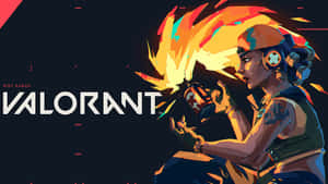 A Woman Holding A Flame In Her Hand With The Word Valorant Wallpaper