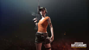 A Woman Holding A Gun In Pubg Wallpaper