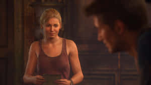 A Woman Is Standing Next To A Man In A Video Game Wallpaper