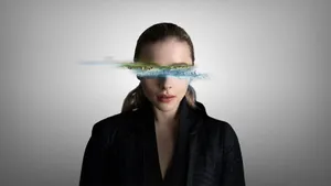 A Woman With A Blue Sky Over Her Eyes Wallpaper