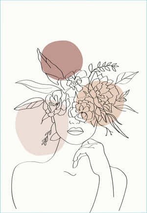 A Woman With Flowers On Her Head Wallpaper