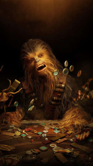 A Wookiee Roars With Strength And Courage In The Face Of Danger Wallpaper