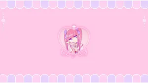 A Yami Kawaii Artistry Against A Japanese Background Wallpaper